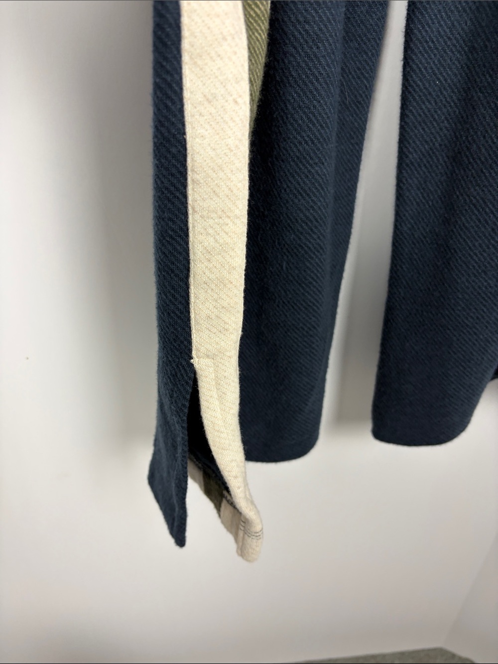 Faherty Legend Lounge Track Pants XS Navy Organic Cotton Wide Leg Side Stripe - Picture 9 of 16